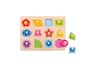 Tooky Toy: Fa forma puzzle, 12 db-os - Alakzatok