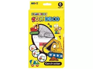 Amos: Munkagépek témájú üvegmatrica festék készlet - 6 db-os