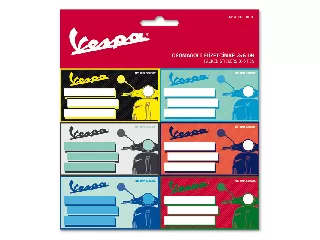 Vespa csomagolt füzetcímke (3x6 db)