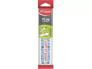 Vonalzó, műanyag, törhetetlen, 15 cm, MAPED kék