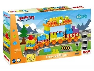 Vonat építőjáték 89 darabos készlet