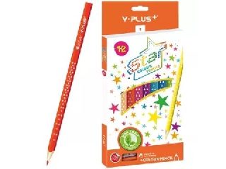 Y-Plus+: Színes ceruza hegyezővel 12 db-os