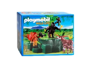 Zoológus gorillákkal és okapikkal