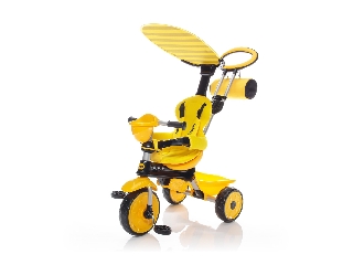Zopa tricikli ZooGo Bee sárga/fekete tolókarral